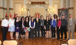 A group of representatives from the University of Orlando, sister city of Valladolid visits the town.
