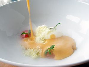 WARM squash gazpacho fresh cheese, valladolid snow and pine-tree memories