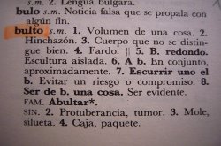 Los usos de la palabra "bulto" en español
