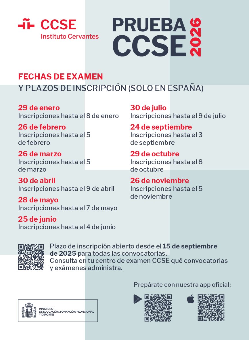 Fechas CCSE 2026