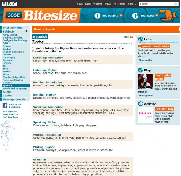 Bbc gcse bitesize bbc spanish learning tools fundaci n para